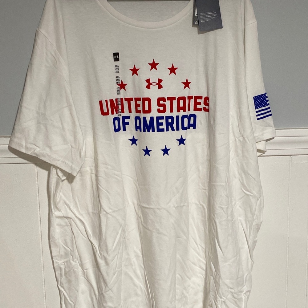 Under Armour T Shirt Mens 4XL United States of America Freedom White - Picture 2 of 3